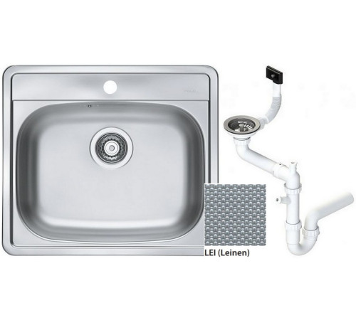 Мойка кухонная Alveus More 10 врезная 560х500х166 мм декор с сифоном 1103106