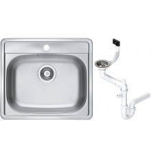 Мойка кухонная Alveus More 10 врезная 560х500х166 мм с сифоном 1106813