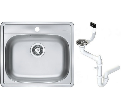 Мойка кухонная Alveus More 10 врезная 560х500х166 мм с сифоном 1106813