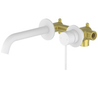 Смеситель для раковины настенный на 2 отверстия Timo Saona белый матовый 2372/16SM