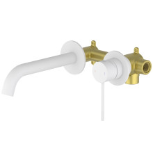 Смеситель для раковины настенный на 2 отверстия Timo Saona белый матовый 2372/16SM
