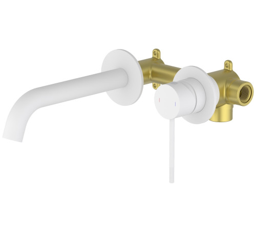 Смеситель для раковины настенный на 2 отверстия Timo Saona белый матовый 2372/16SM