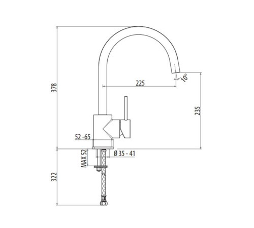 Смеситель для кухни Gattoni Oval однорычажный с поворотным изливом хром 2966/29C0
