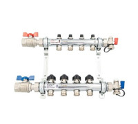 Комплект коллекторов REHAU HKV 1 x 3/4 EK 12 контуров с шаровыми кранами 12181213001