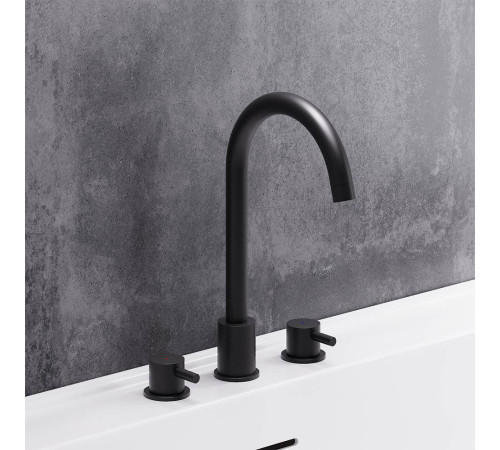 Смеситель для раковины AM.PM Scandinavian Pure на 3 отверстия черный матовый 360200300