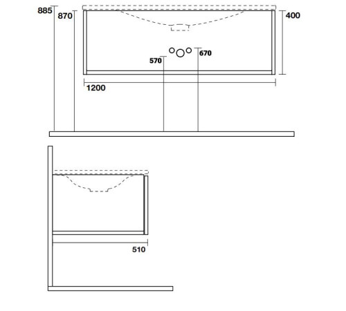 Комплект мебели для ванной Tiffany World Shape 122x52 см подвесной белый матовый SHAP120-B/548001 RAL 9003