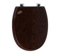Сиденье для унитаза SIMAS Arcade с микролифтом дерево/хром AR008noce/cr