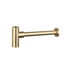 Сифон для раковины Aquanet 1 1/4 латунный без выпуска золото глянцевое AQM7010GG