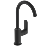 Смеситель для раковины Hansgrohe Rebris S 240 со сливным гарнитуром черный матовый 72536670