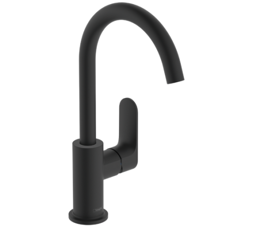 Смеситель для раковины Hansgrohe Rebris S 240 со сливным гарнитуром черный матовый 72536670