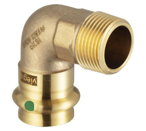 Угольник 90° Viega Sanpress бронза 22 мм х 3/4 ВР 115623