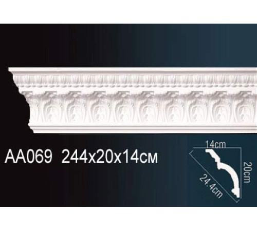Карниз потолочный Perfect AA069 полиуретановый с рисунком AA069