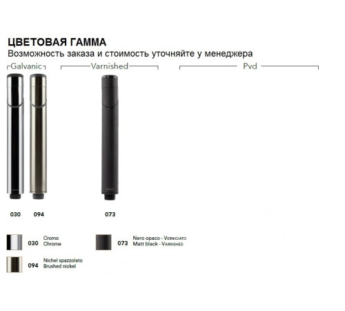 Внешняя часть смесителя BOSSINI AKI Z00741.030 с дивертером на 2-5 выхода Хром Z00741.030