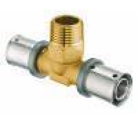 Тройник пресс FAR 32x3-1 НР-32x3 мм латунный 4913 3201