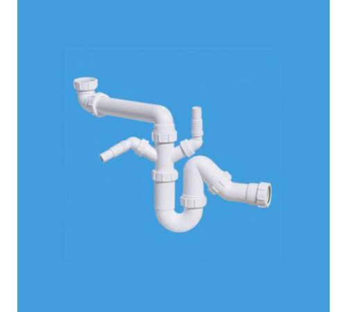 Сифон трубный McAlpine P/S-образный 1 1/2 х 40 мм с двумя адаптерами MRSK7-5571