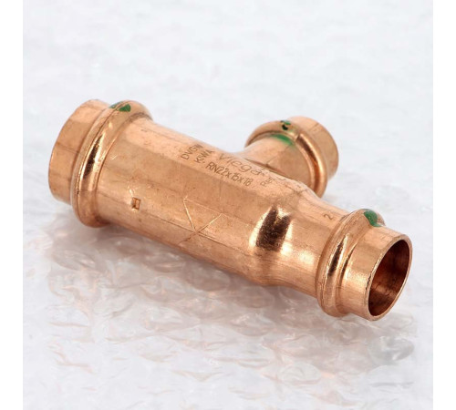 Тройник пресс медный Viega Profipress 22x15x18 мм 315078