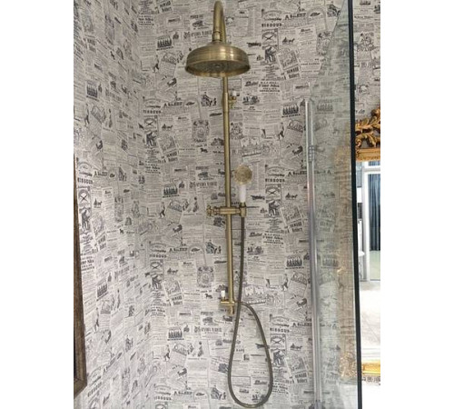 Душевая стойка с верхним душем Boheme Medici бронза 401