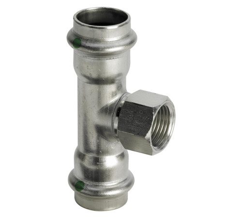 Тройник Viega Sanpress Inox нержавеющая сталь 18х3/4х18 мм 437169