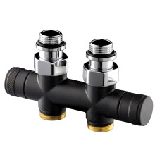 Узел нижнего подключения прямой SR Rubinetterie Tondera 50 мм 1/2x3/4 черный 0692-1500VCES