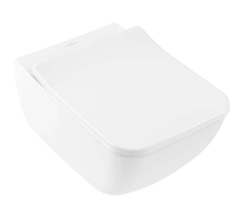 Унитаз подвесной Villeroy & Boch Venticello безободковый с сиденьем SlimSeat микролифт CeramicPlus 4611RSR1