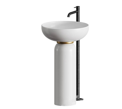 Раковина на пьедестале Artceram Jolie 50 см белый матовый/золото ACA073 53