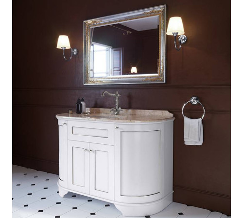 Комплект мебели Tiffany World York Nuovo 130 см напольный белый/серебро мрамор Diano YOR4130-BA/S53bi/YORM130-1/DNR/h2/1F