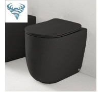 Унитаз безободковый пристенный Kerasan Nolita 55х35 см Tornado с креплениями WB5N черный матовый 531931
