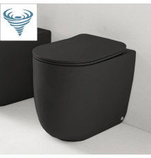 Унитаз безободковый пристенный Kerasan Nolita 55х35 см Tornado с креплениями WB5N черный матовый 531931