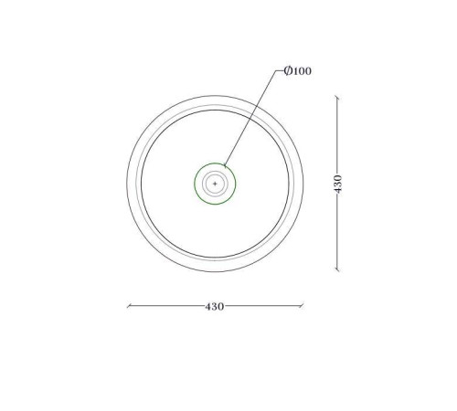 Раковина накладная Artceram Brera диаметр 43 см белый глянцевый BRL001 01 00