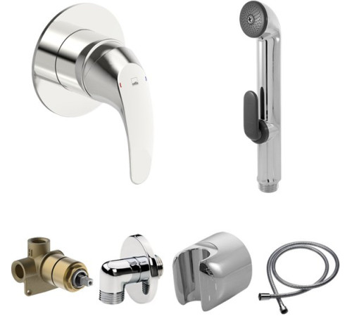 Комплект гигиенического душа Rossinka Polara со смесителем и шланговым подсоединением 1488