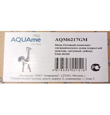 Комплект гигиенического душа AquaMe Siena скрытого монтажа Gun metal AQM6217GM