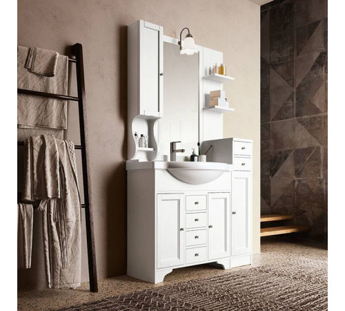 Шкафчик подвесной левый EBAN Style 102x23x16 см с открытой полкой белый FPNSG023SB