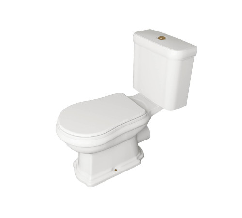 Унитаз-моноблок Kerasan Retro 72х38.5 см слив в стену белый/золото 760391/101301/108101