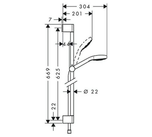 Душевой гарнитур Hansgrohe Croma Select E Vario Unica 65 см хром 26582400