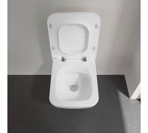 Унитаз подвесной Villeroy & Boch Venticello безободковый с сиденьем SlimSeat микролифт CeramicPlus 4611RSR1