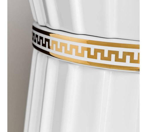 Раковина напольная Oasis Plisse 44х95 см без отверстия с донным клапаном и сифоном золото/белый 0PI440CEOR