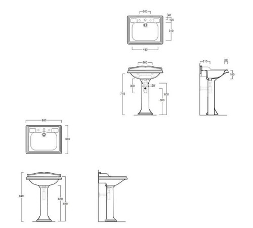 Раковина SIMAS Arcade 68х54 см 1 отверстие с пьедесталом белая AR824bi*1/AR805bi