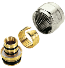 Адаптер для металлопластиковых труб Tiemme комплект гайка кольцо вкладыш 1/2 x 16 мм 1440001