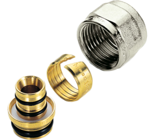 Адаптер для металлопластиковых труб Tiemme комплект гайка кольцо вкладыш 1/2 x 16 мм 1440001