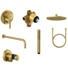 Душевой комплект Kludi Bozz 7 в 1 золото брашированное 38736N076