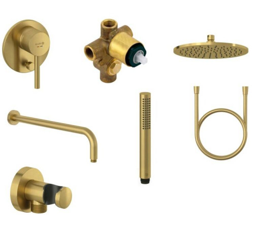 Душевой комплект Kludi Bozz 7 в 1 золото брашированное 38736N076