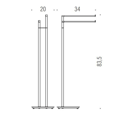 Стойка для полотенец Colombo Design MiniQ 20x34x83.5 см чёрный матовый B5038.NM