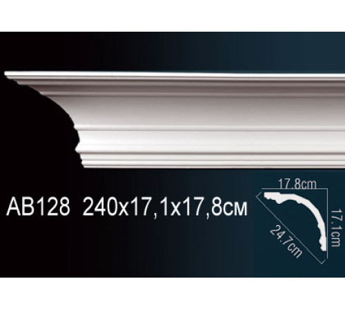 Карниз потолочный полиуретановый Perfect 55x55x2000 мм AB128