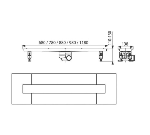Крышка для дренажного канала SANIT Standart 750x70 мм 03.410.00.0000