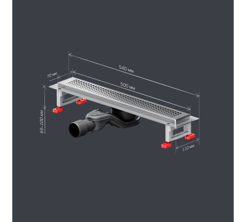 Трап для душа линейный AM.PM Masterflow Cut Gradient 50 см W01SC-P11-050-01SB