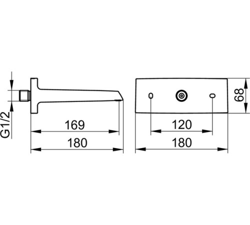 Каскадный излив для душа Keuco Universal 180х180 мм чёрный матовый хром 59982 130000