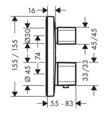 Смеситель для душа Hansgrohe Ecostat E термостатический на 2 потребителя хром 15708000