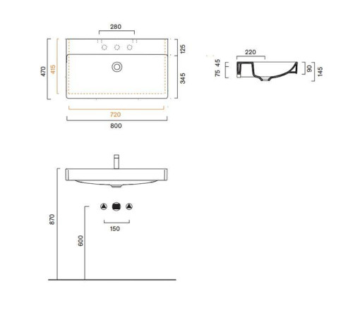 Раковина Catalano Green 80х47 см без отверстия 0420800001
