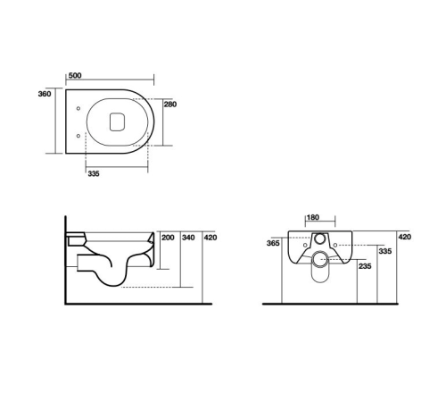 Унитаз подвесной Kerasan Flo 50х36 см 311501