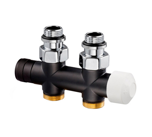 Узел нижнего подключения термостатический SR Rubinetterie прямой 1/2 x 3/4 E черный матовый 0686-1500VCES